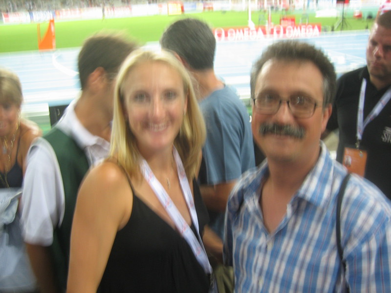 Ricard Vila iPaula Radcliffe(Recordwoman mundial de Marato).Estadi Olimpic Lluis companys.Barcelona